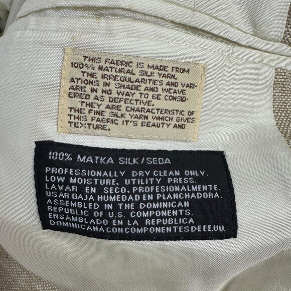 Towncraft Mens Beige Wool Blend Blazer 40S 2 Button Notch Lapel Single Vent - Picture 7 of 7